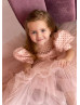 Blush Polka Dotted Lace Sweet Flower Girl Dress